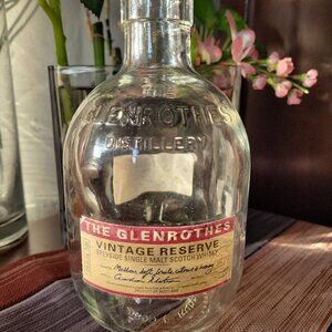 Rare Glenrothes Vintage Reserve Empty Whiskey Bottle - Heavy Glass Collectible